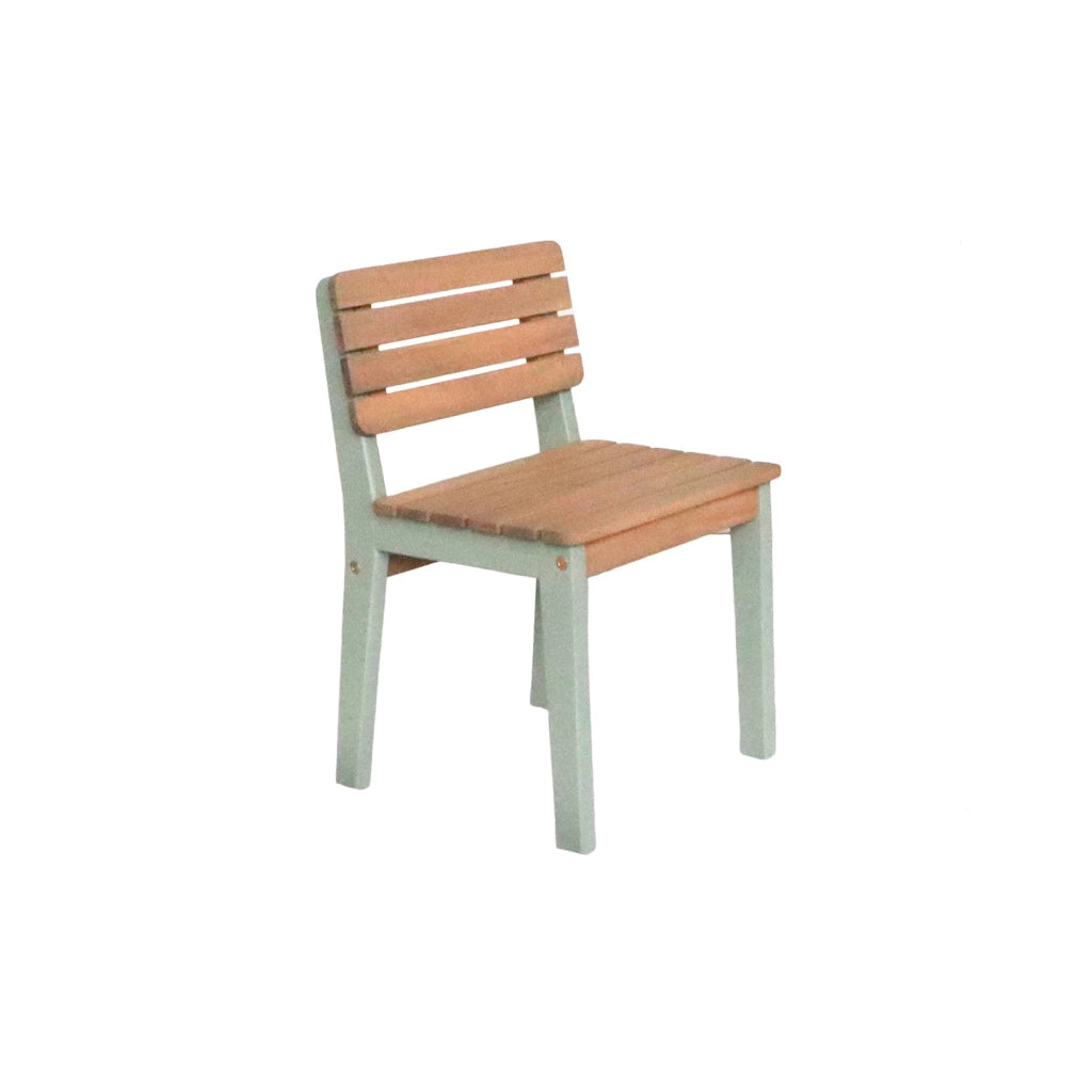 Set di 2 sedie in legno per bambini, da interno/esterno, verde grigio