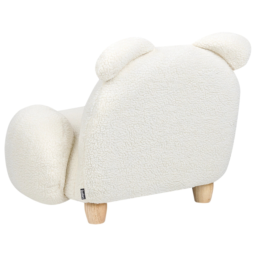 Poltrona per animali Imbottitura in bouclé bianco sporco Seduta per bambini Design moderno Forma di coniglio