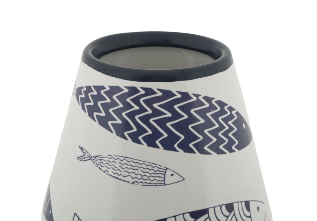 Vaso Ceramica Fish Double Ø14x34 cm in Ceramica Multicolor