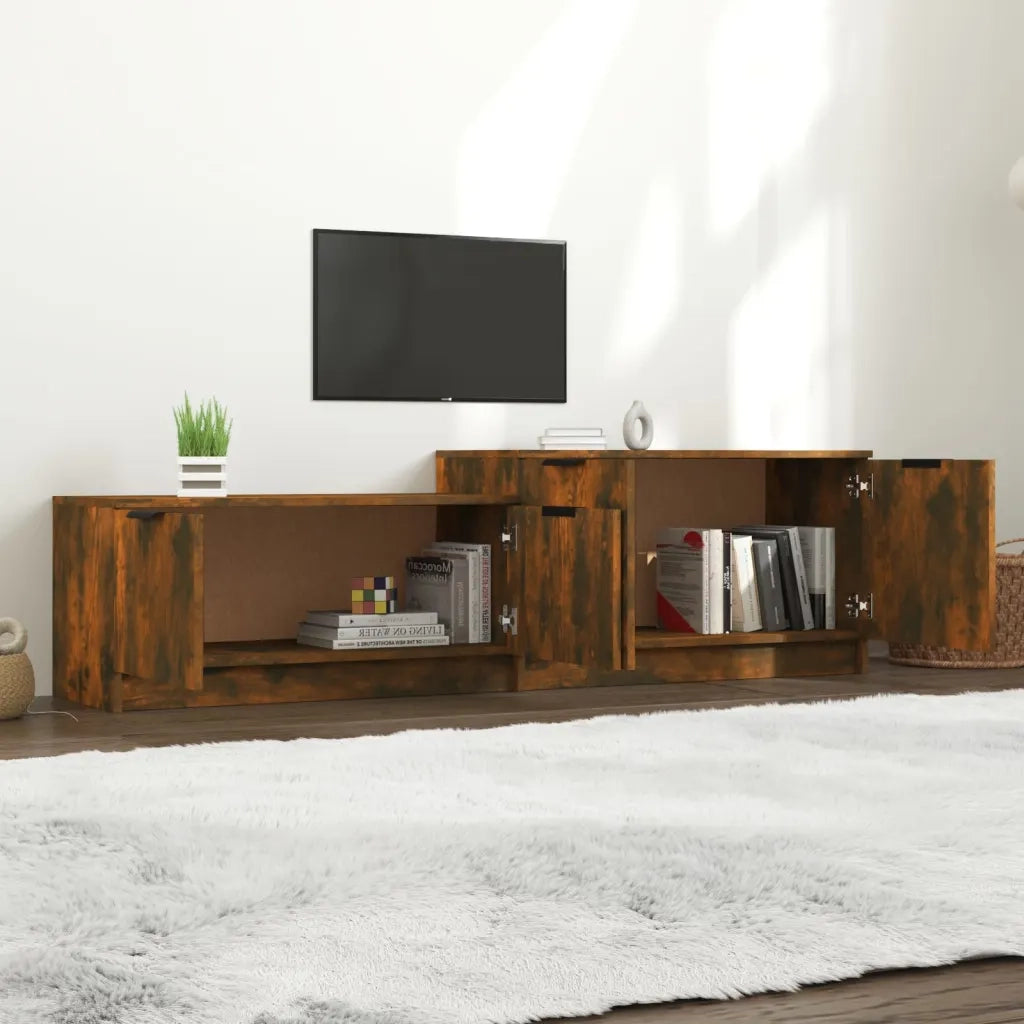 Mobile TV Rovere Fumo 158,5x36x45 cm in Legno Multistrato cod mxl 19470