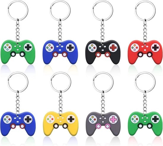 Controller per chiavi videogioco adatto per feste di compleanno - per bambini e adulti - 6 colori - inclusa la confezione regalo - set da 8