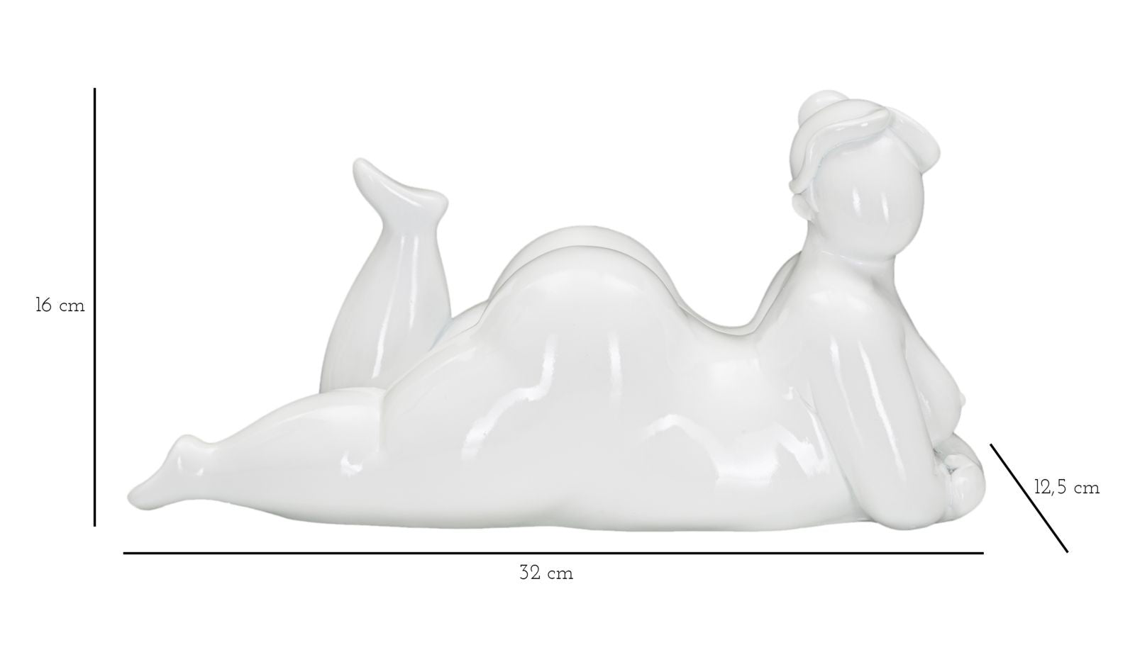 Statua Donnina Yoga Relax 32x16x16 cm in Poliresina Bianco