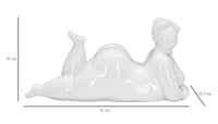 Statua Donnina Yoga Relax 32x16x16 cm in Poliresina Bianco