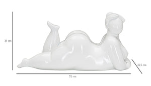 Statua Donnina Yoga Relax 32x16x16 cm in Poliresina Bianco