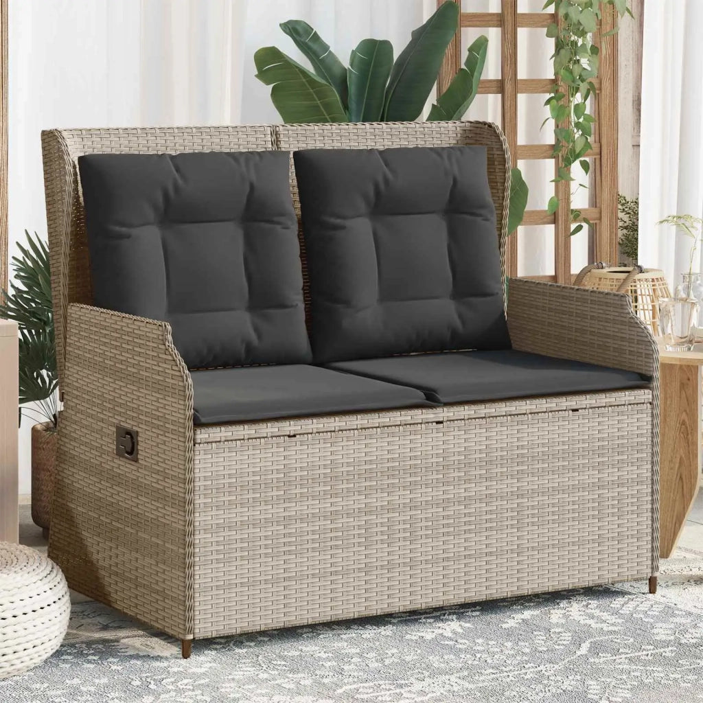 Panchina da giardino Grigio chiaro polyrattan 3394463