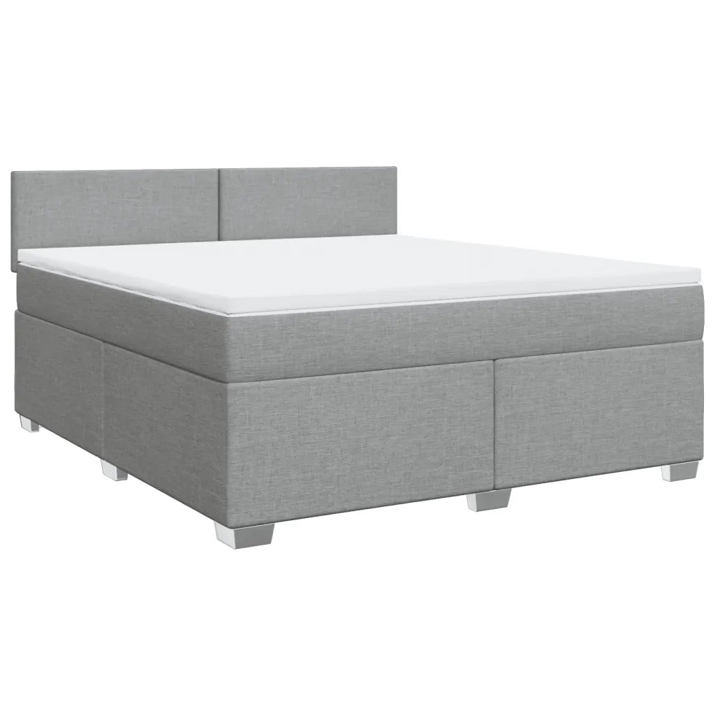 Giroletto a Molle con Materasso Grigio Chiaro180x200 cm Tessuto