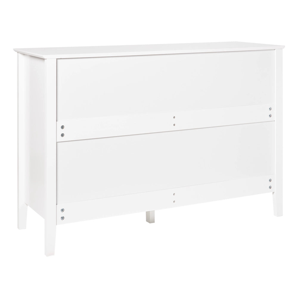Cassettiera a 6 cassetti in MDF bianco con maniglie in oro Soggiorno elegante