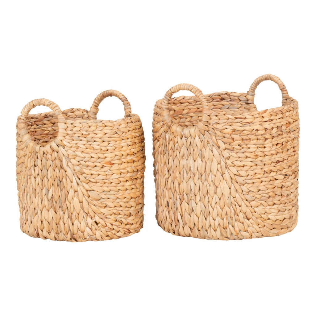 Set di 2 Cesti Portaoggetti Passo, Marrone, Giacinto d'Acqua, 30x30x34 cm
