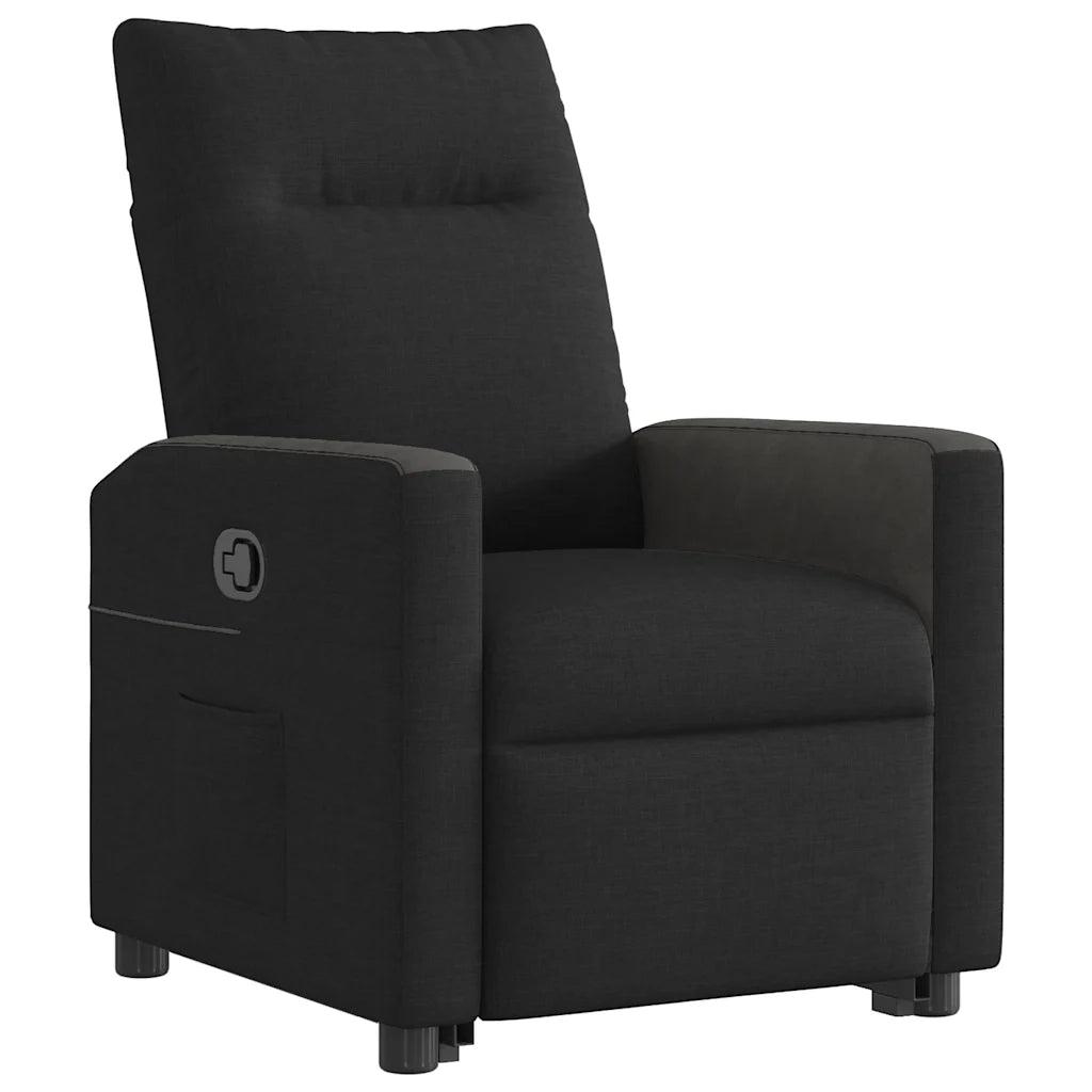 Poltrona Alzapersona Reclinabile Nera in Tessuto 3324054
