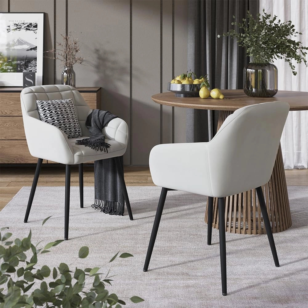 sedie Relio, Beige, 53.5 x 55.5 cm Set di 2, con piedini antiscivolo e superficie facile da pulire