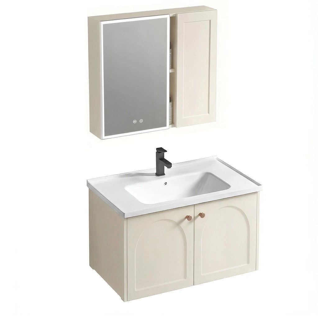 Set Di Mobili Da Bagno Con Lavabo Denver 60cm Creme