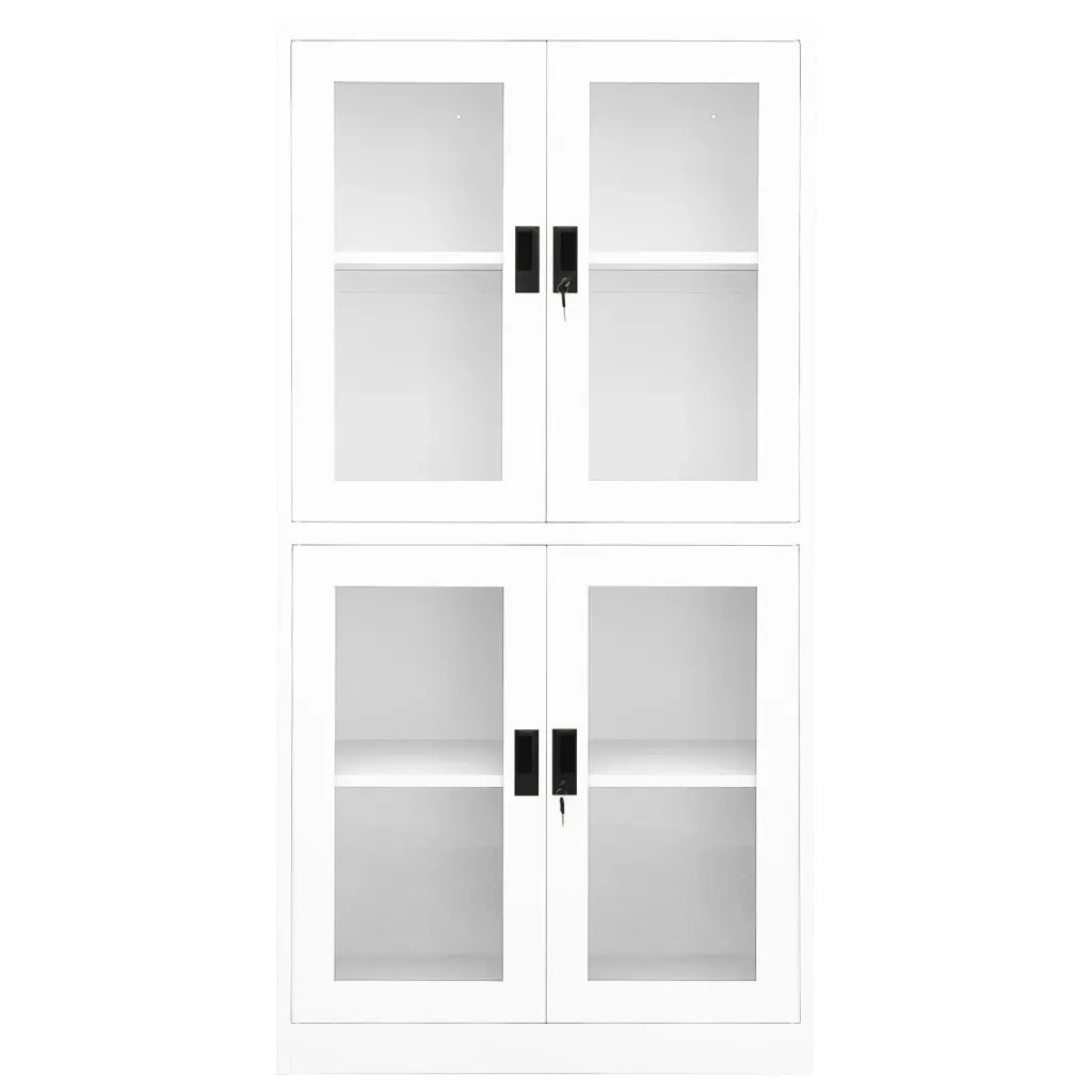 Armadio per Ufficio Bianco 90x40x180 cm in Acciaio e Vetro 335938