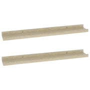 2 pz Mensole da Parete | Scaffali a Parete | Ripiano a parete in rovere Sonoma 60x9x3 cm