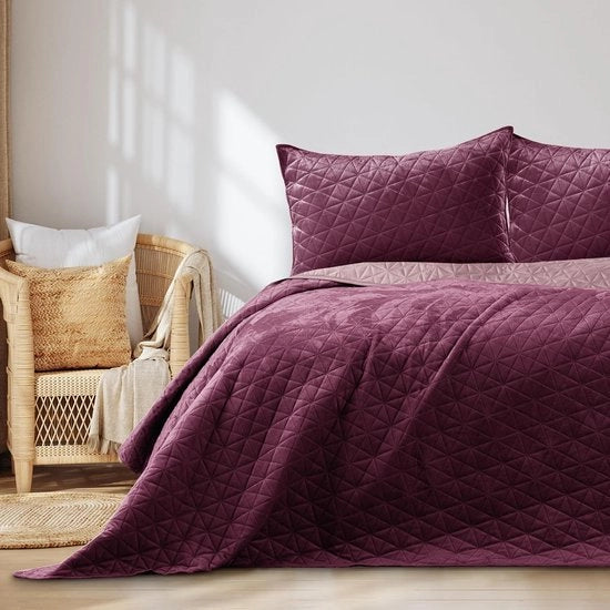 Bedsprei in Velluto Luxuoso - Blu, 200x220 cm