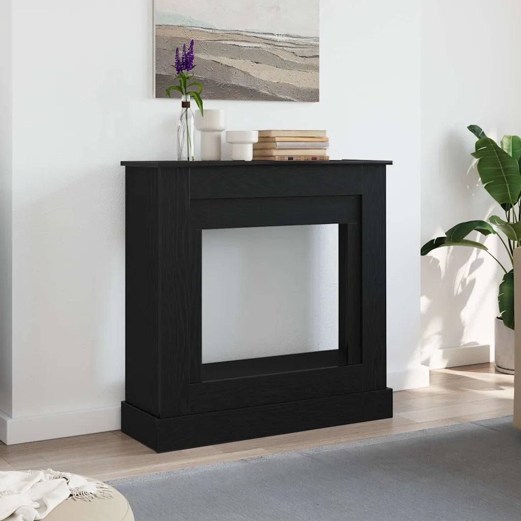 Cornice per Camino Rovere Nero 90x30x90 cm in Truciolato 865984