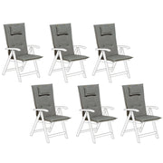 Set di 6 cuscini per sedie da giardino Cuscino per schienale in poliestere grigio Design moderno Cuscino per esterni