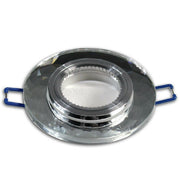 Trade Shop - Portafaretto Da Incasso Tondo Vetro Effetto Specchio Supporto Controsoffitto P19 - Argento