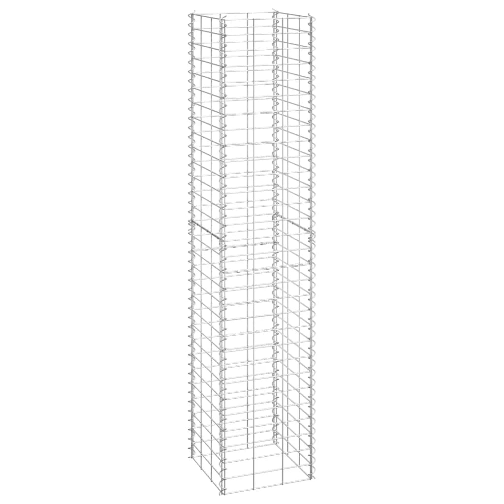 Gabbioni rialzati 3 pezzi 30 x 30 x 150 cm ferro argento 02_0039945