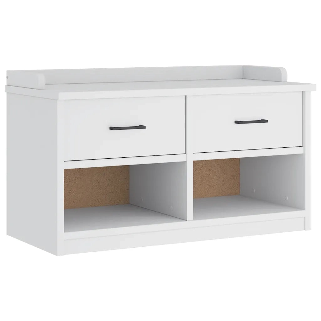 Panca da Corridoio-Sgabello-Panca con Contenitore SANDNES Bianca 87x40x50 cm in Legno di Pino 785475