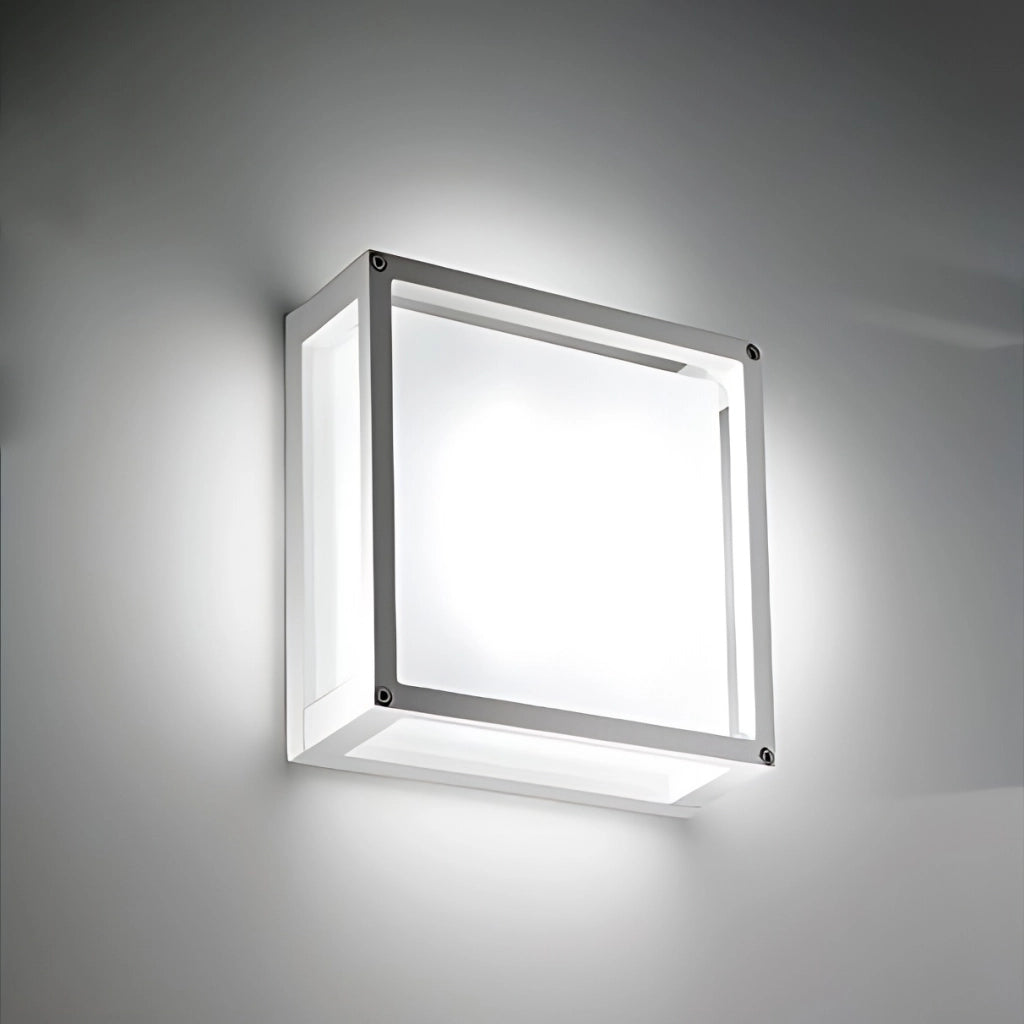 Lampada da Parete e Soffitto a LED 20W IP54 3000K in Alluminio pressofuso Grigio Scuro 25x25x9.5 cm per Ambienti Interni ed Esterni di Design Moderno