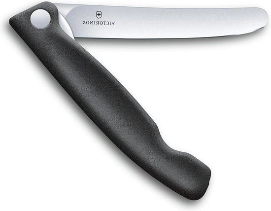 Falcetto per verdure Swiss Classic pieghevole con lama diritta - nero - coltello da cucina di alta qualità