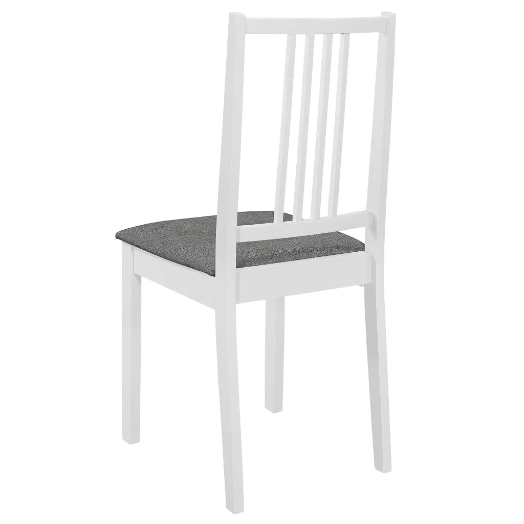 Sedie da Pranzo con Cuscini 6 pz Bianche in Legno Massello cod mxl 12308