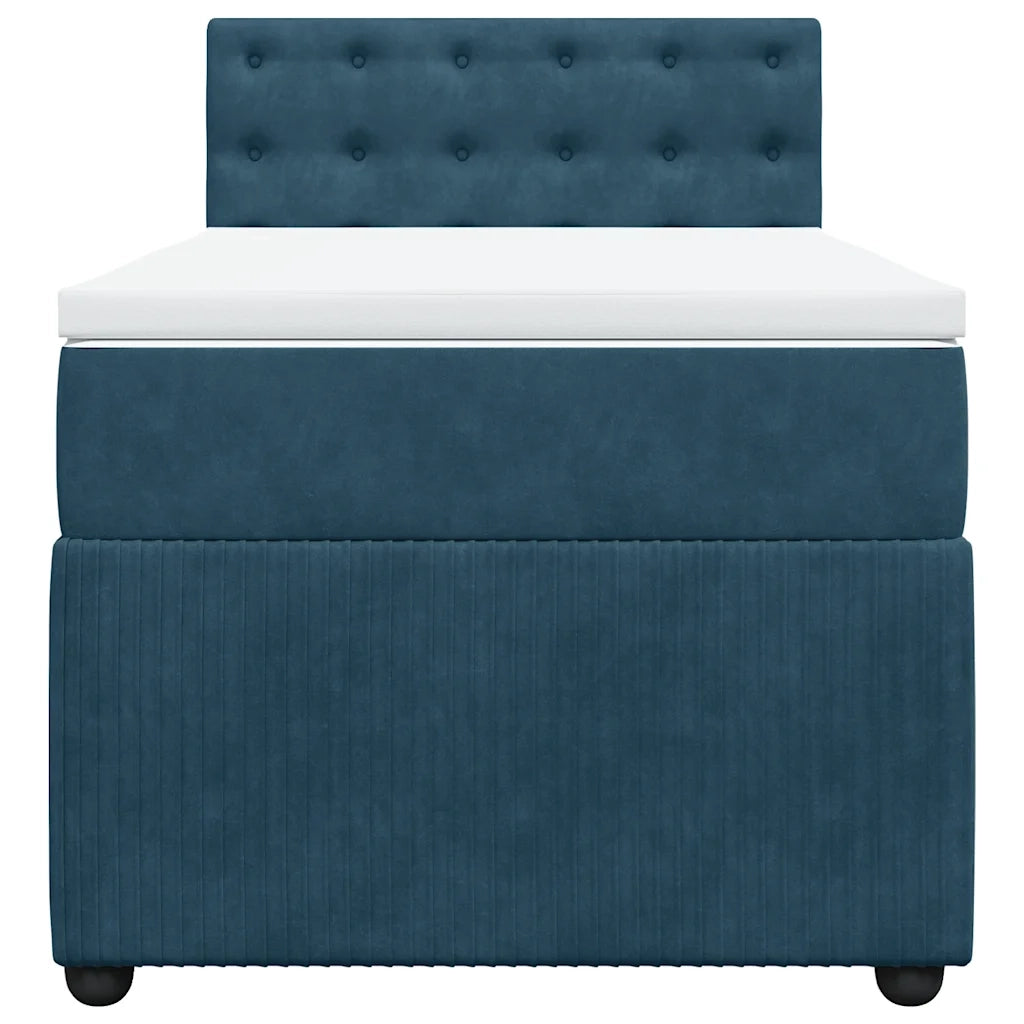 Giroletto a Molle con Materasso Blu 90x200 cm in Velluto 3289942