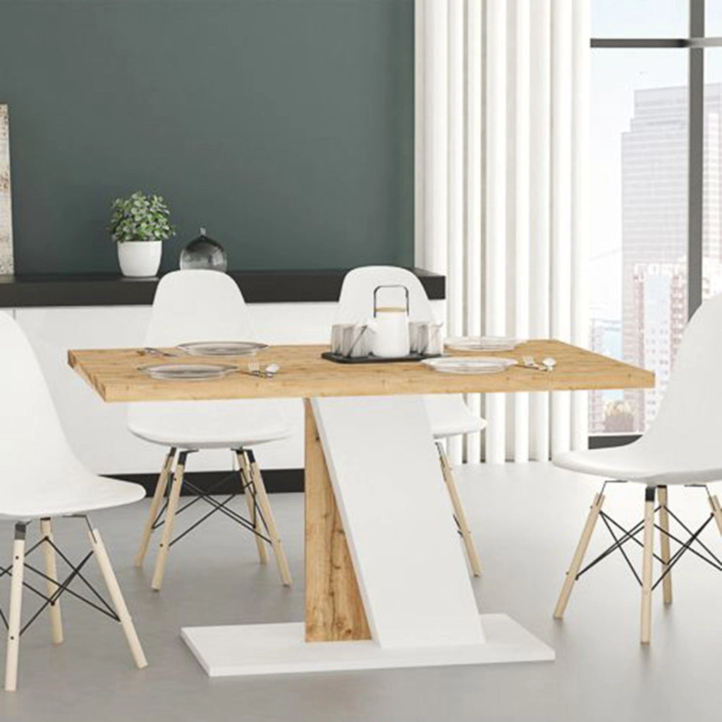 Livani, Tavolo Fisso 6 Posti, 138x90x76h cm Marrone Rovere Nodi