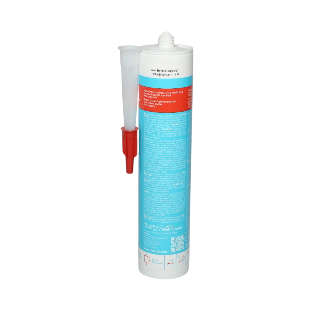 Silicone sanitario sigillante trasparente resistente alla muffa 280 ml – Sanitary Silicone 323 Penosil