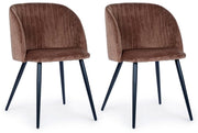Set 2 Sedie 53x57x81,5 cm in Poliestere Effetto Velluto Ruggine