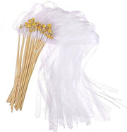 Decorazioni per Matrimonio 30 pezzi - Decorazione di Festa - Asta di Magia - Slinga - Perline - Legno Naturale e Poliestere - Decorazione di Festa