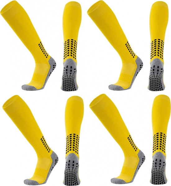 Sokke per la Calcio - sportsokke - 4 paia - misura unica 40-47 - Compressione - prestazioni aumentate - Presa migliorata - Qualità - Stivaletti robusti e confortevoli - con nodi antiscivolo - per la maggior parte degli sport
