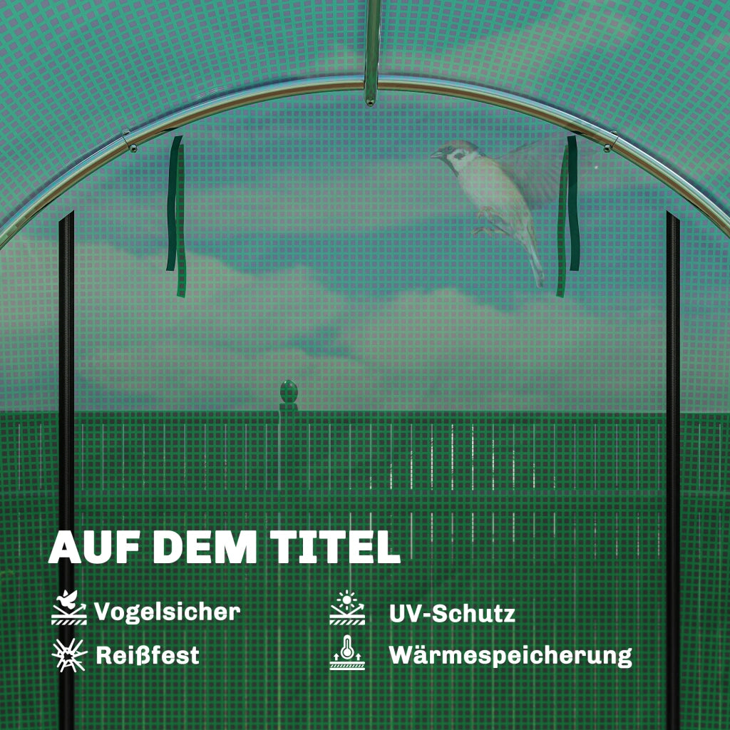 Serra in PVC 3x2x2 m ¨C Minimal ¨C Verde con porte a zip e finestre a rete