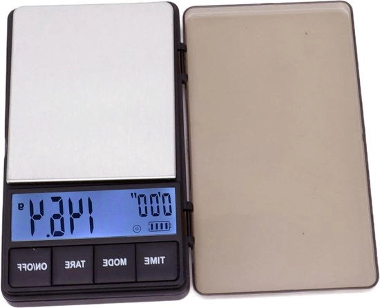 Pesa Caffè Portatile Digitale - Sensibile e Precisa - Con Funzione di Timer e Tarra - Coperchio Pratico - 1000g 0.1g.