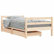 Giroletto per Bambini | Letto Infantile | Lettino con Cassetti 80x160cm Legno Massello Pino