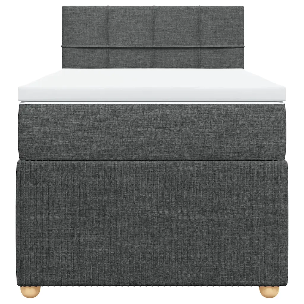 Giroletto a Molle con Materasso Grigio Scuro 100x200 cm Tessuto