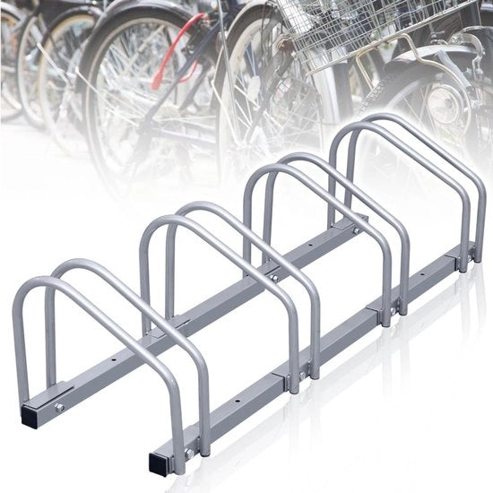 Piastra di Stazionamento per Biciclette, Spaziale, per 4 Biciclette - Montaggio a Pavimento o a Parete - Adatto per Diametri di 35-55 mm