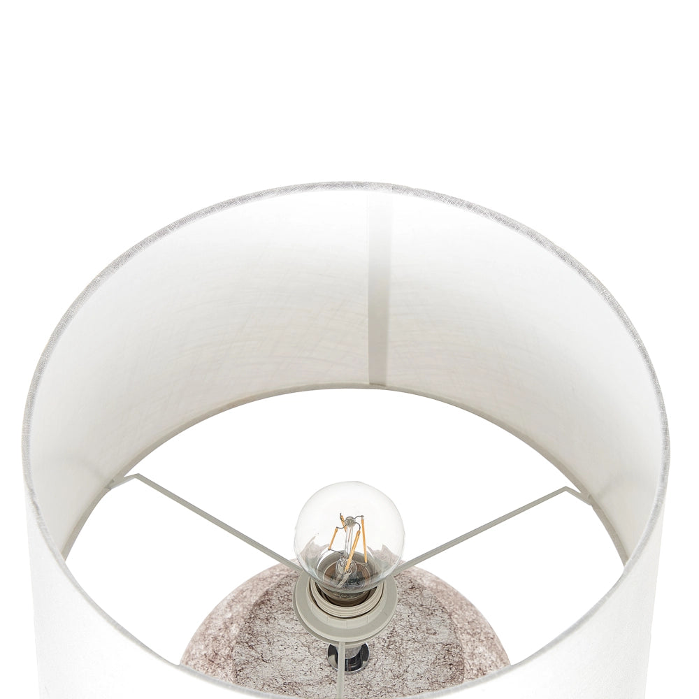 Lampada da tavolo in ceramica beige 47 cm Boho Night Light incrinato Texture Camera da letto Soggiorno