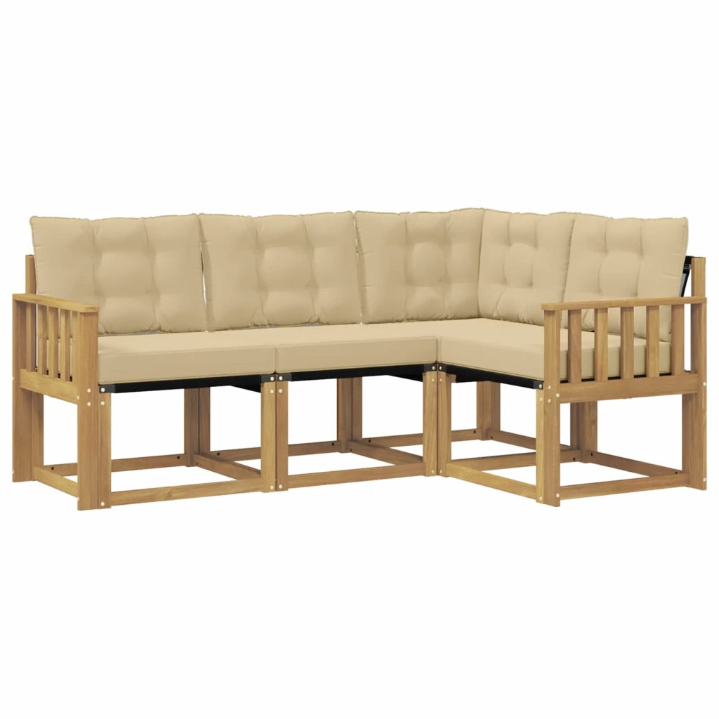 Set di divani da esterno 4 pz Bianco e Beige 3389427