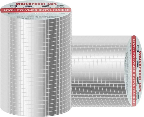 Tappetino impermeabile - 5m x 15cm - autoadesivo - nastro di sigillatura - butilrubbero - foglio di alluminio - perdite di acqua - squame superficiali