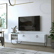Adige, Mobile Porta tv 2 Cassetti, 150x36x44h cm Bianco