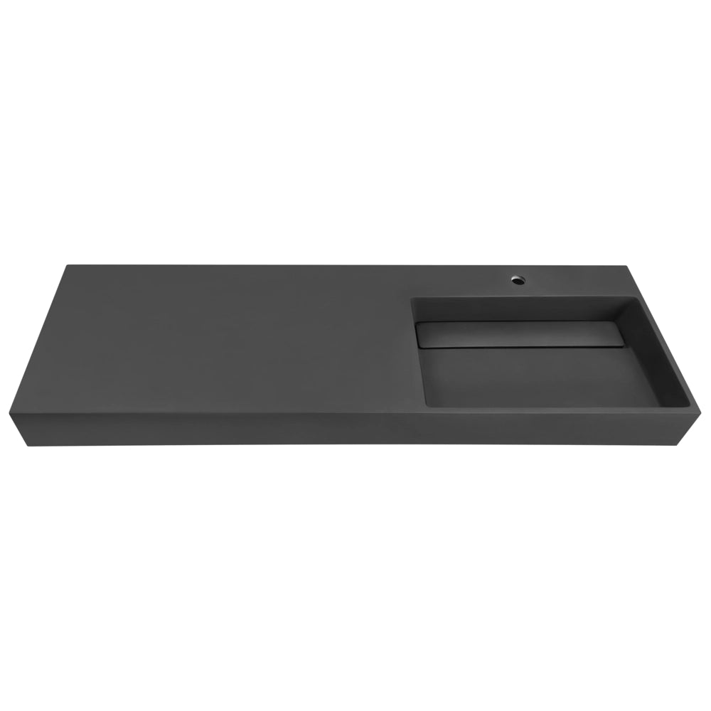 Lavabo bagno rettangolare in ceramica nera 150 x 48 cm Lavello da bagno rettangolare