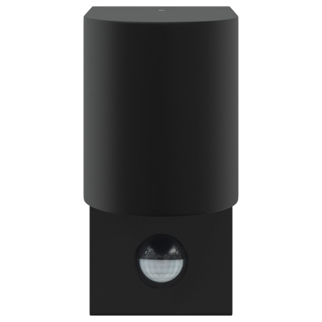 Lampade da Parete da Esterno con Sensore Nero Acciaio Inossidabile IP44