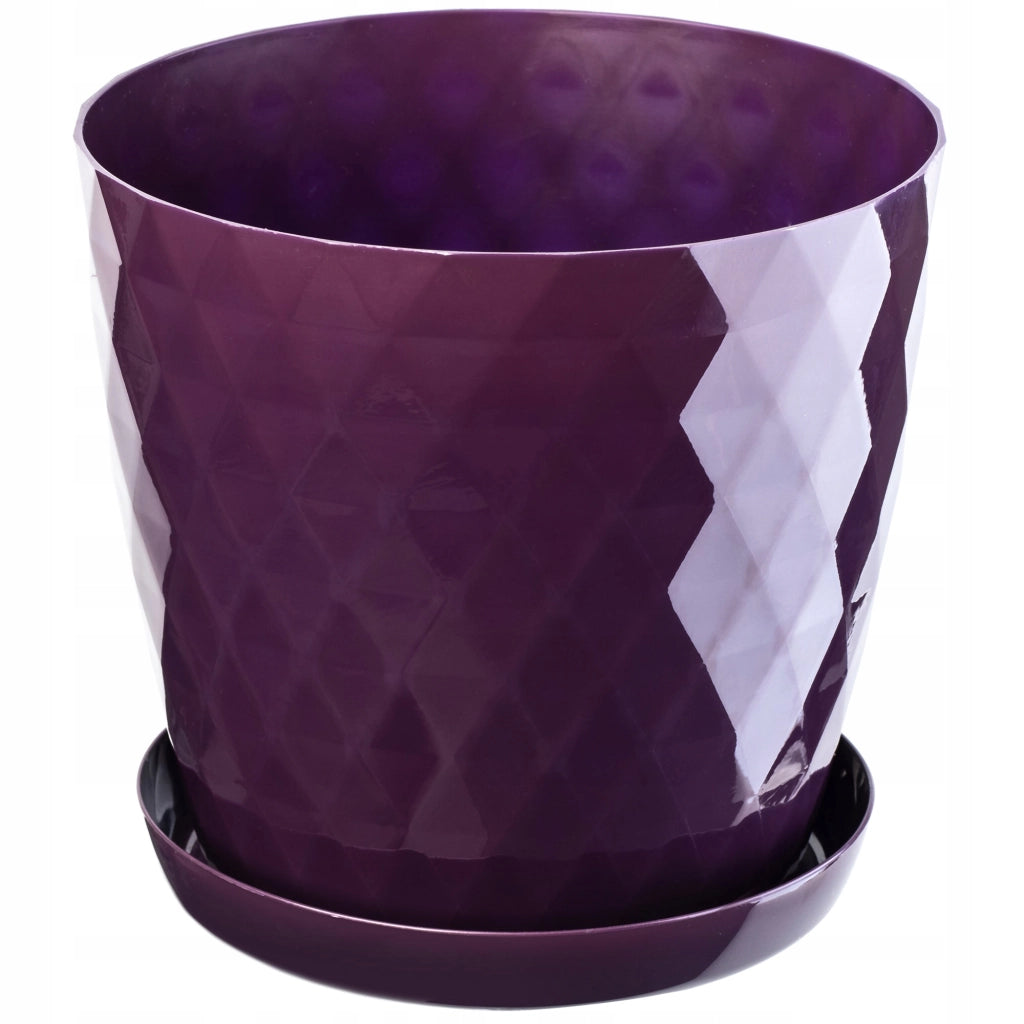 Vaso da fiori in plastica KADAX con supporto, coprivaso, 12 cm, viola, Kadax