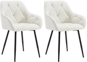 Set di sedie da pranzo da 2 pezzi - Sedia - Set di sedie da pranzo da 2 pezzi - Sedie da cucina - Sedia da abbinare - Design moderno - Salotto - Sedie da pranzo in pelle crème