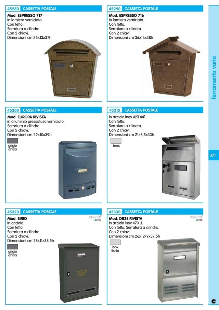 1pz cassetta postale "espresso 716" cm 37x13x38h cod:ferx.13502