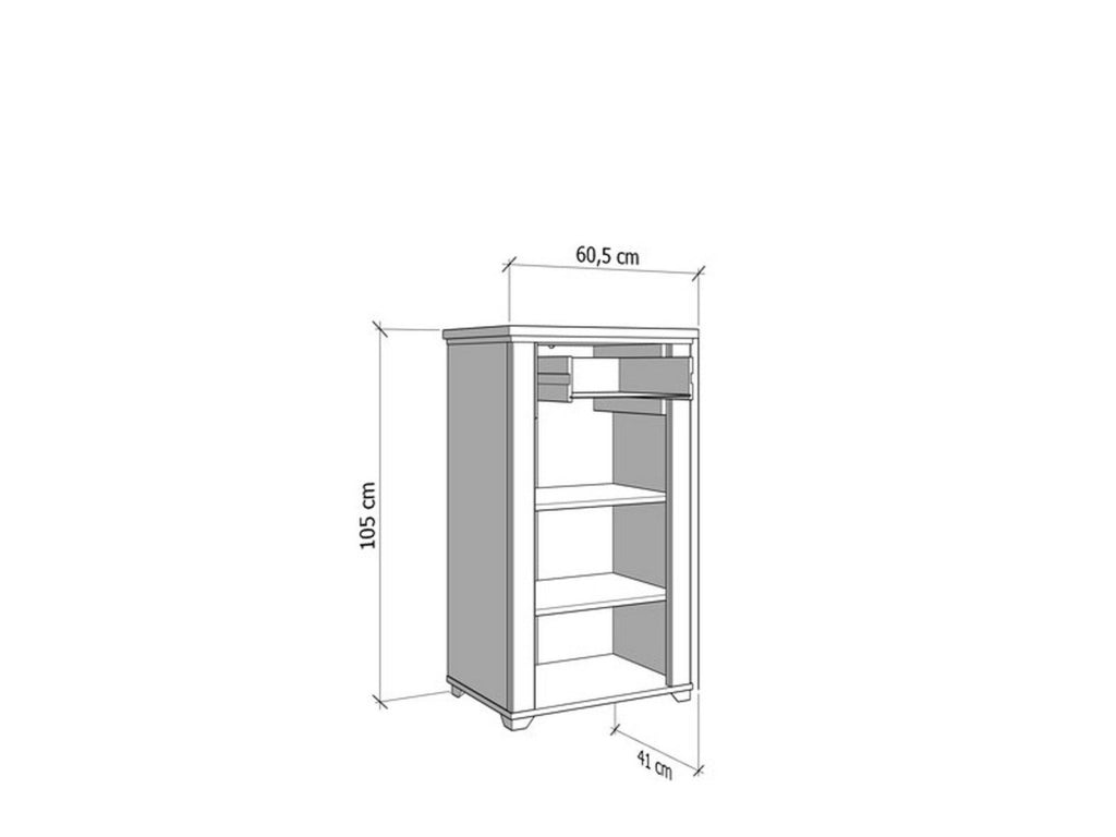 Rogeno, Mobile da Ingresso un Cassetto, 60.5x41x105h cm Bianco Opaco