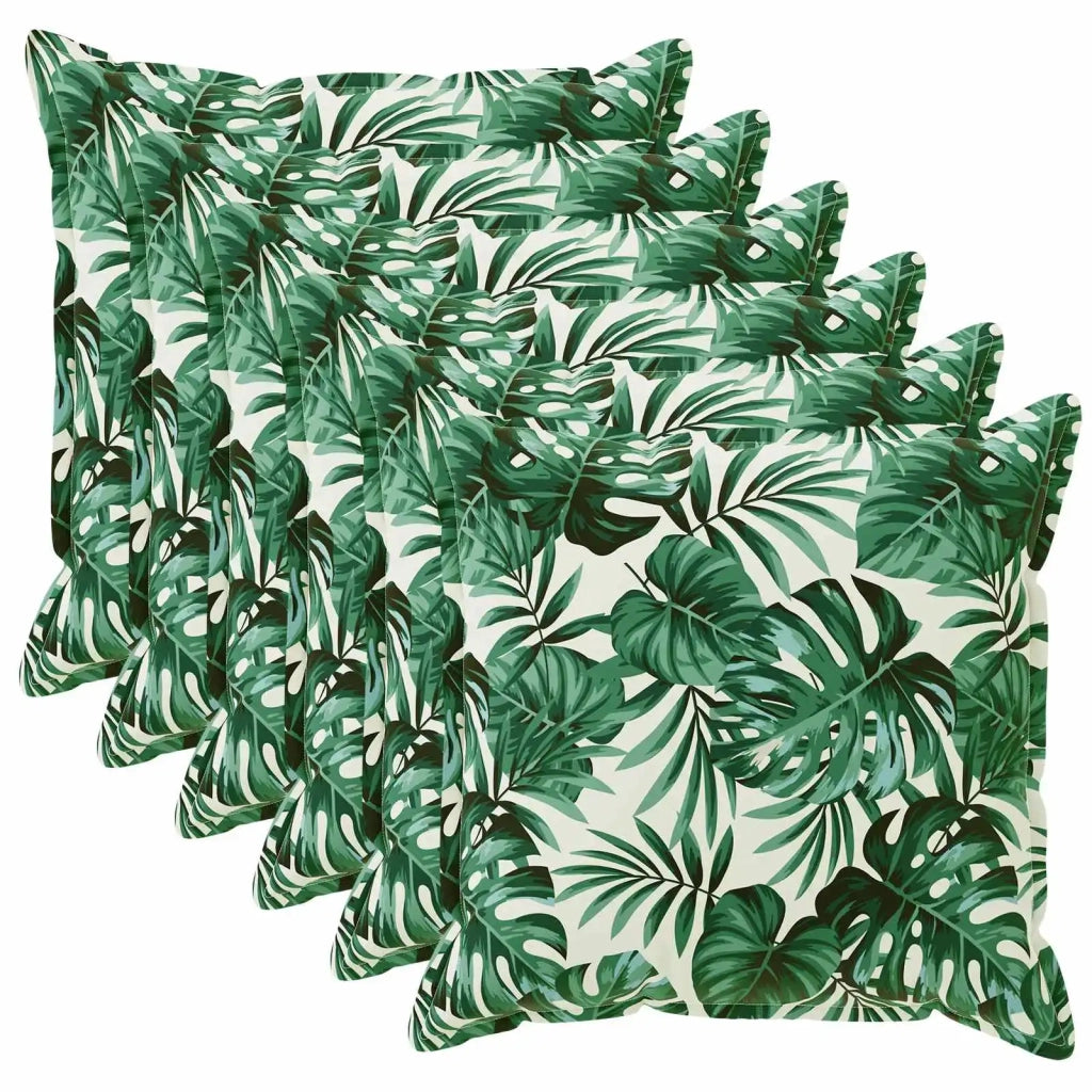 Federa 6 pcs HOUTEN Motivo a Foglie 30 x 30 cm Poliestere 915918