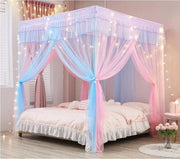 Decorazione per camera da letto delle principesse - tende da letto a arcobaleno - parasole per letto con doppia protezione - 1 x parasole per letto + cornice per letto