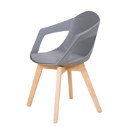 Set di 2 sedie di design Chandra in polipropilene e faggio grigio